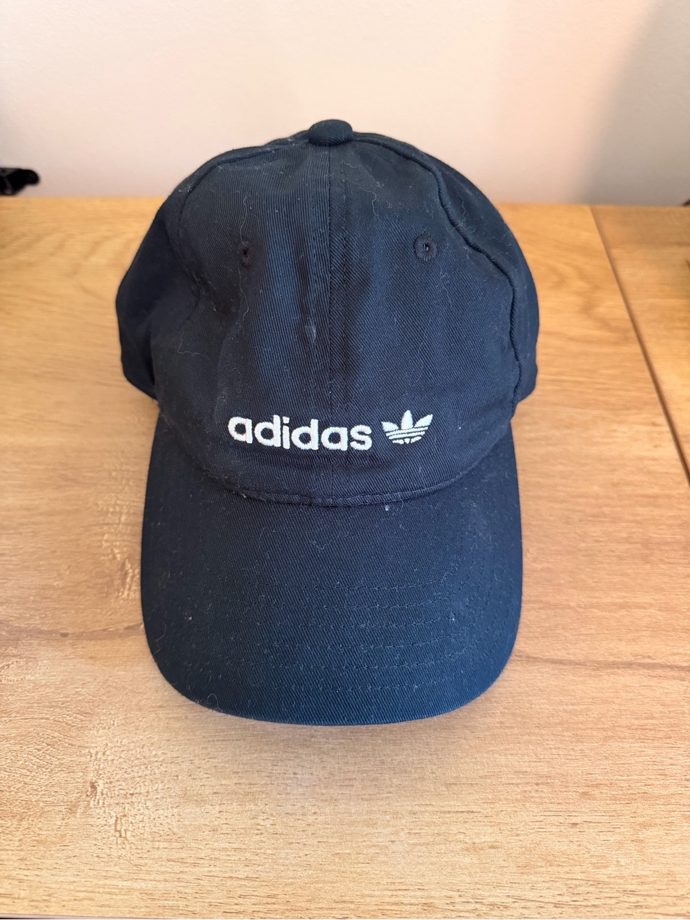 adidas Black Baseball Cap with White Logo